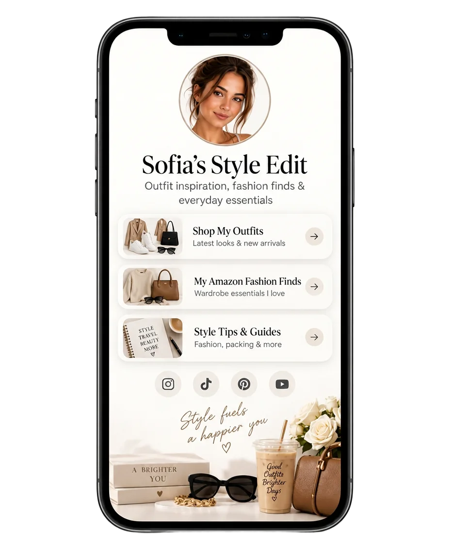 Clean mobile Link Page mockup
